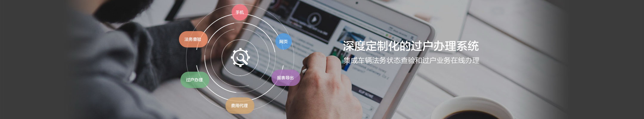 云测科技为二手车市场入驻的二手车商开发的过户办理系统，是一套深度定制化的过户办理系统，涵盖了车辆法务状态查验和车辆过户业务办理的各个流程环节。